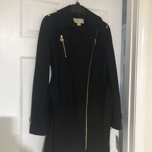 Michael Kors Asymmetrical Belted Wool Coat